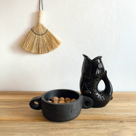 Black large fish pitcher vase