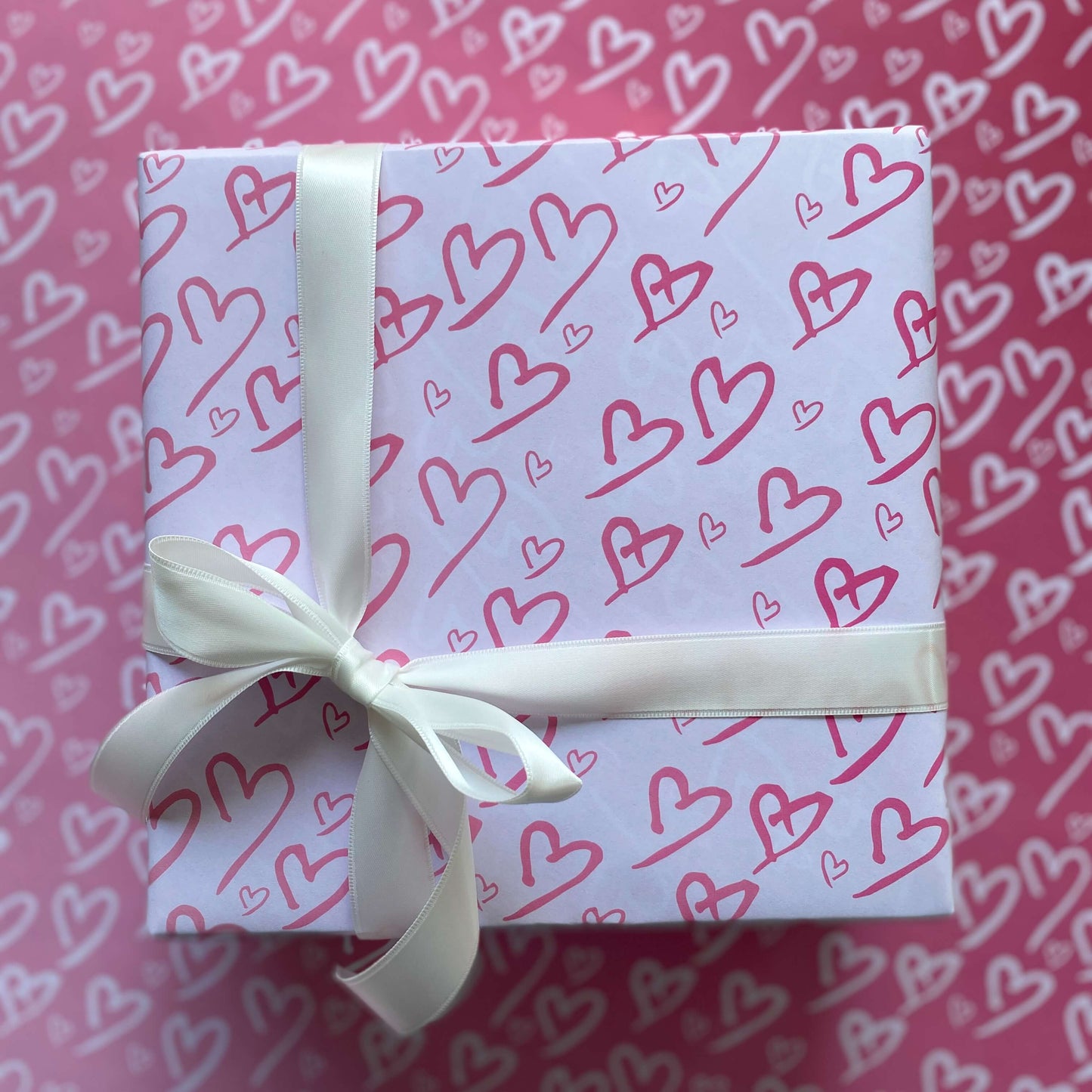 Pink Hearts Wrapping Paper
