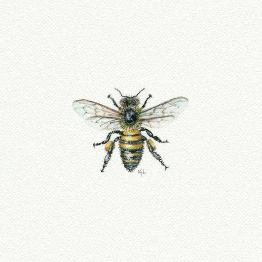 Bee Miniature Watercolor Painting - Art Print
