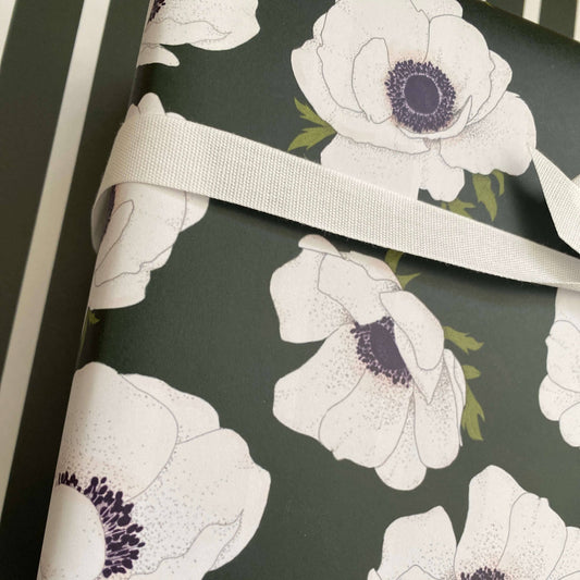 White Anemone Wrapping Paper