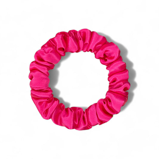Silk Mini Scrunchie - Fuchsia