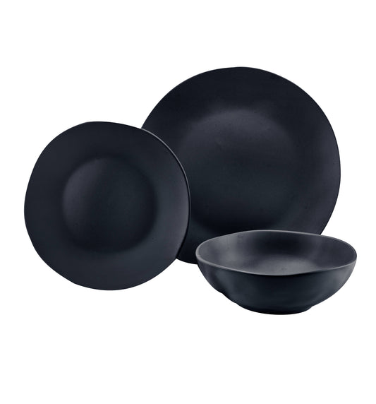 12 piece Black Dinnerware