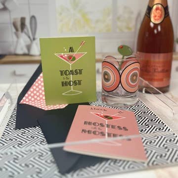 Toast to the Hostess with the Mostess Vintage Martini Card