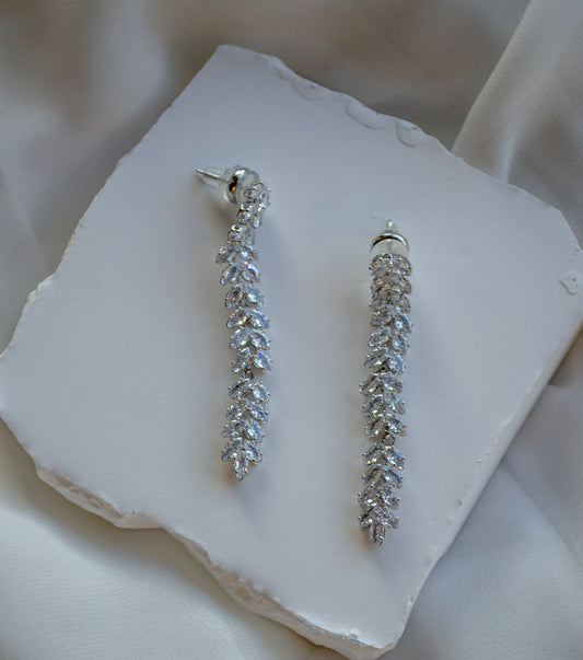 Silver Crystal Pedal Earings