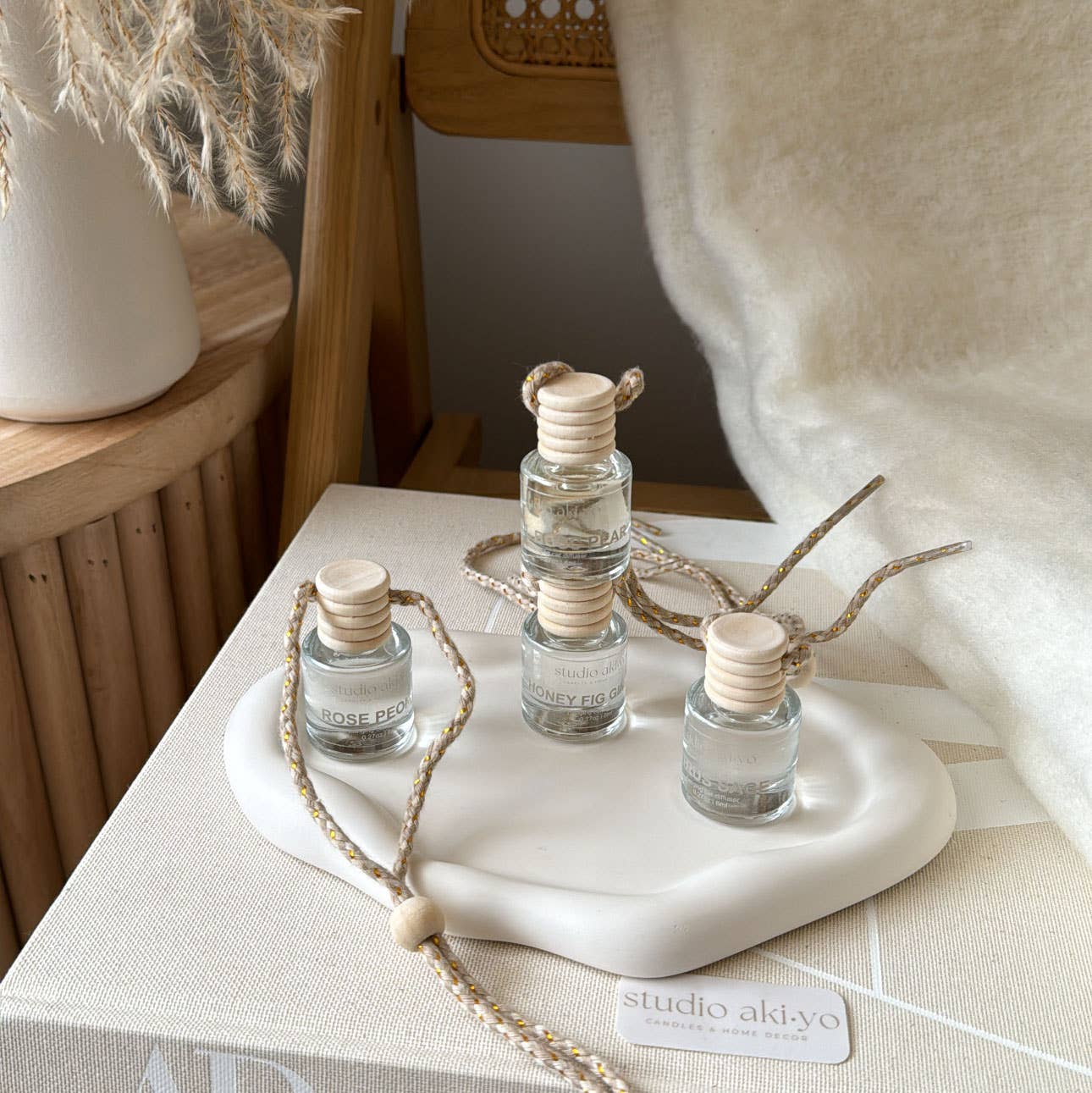 Car Diffuser Basil + Bosc Pear | Boho Natural Car Freshies