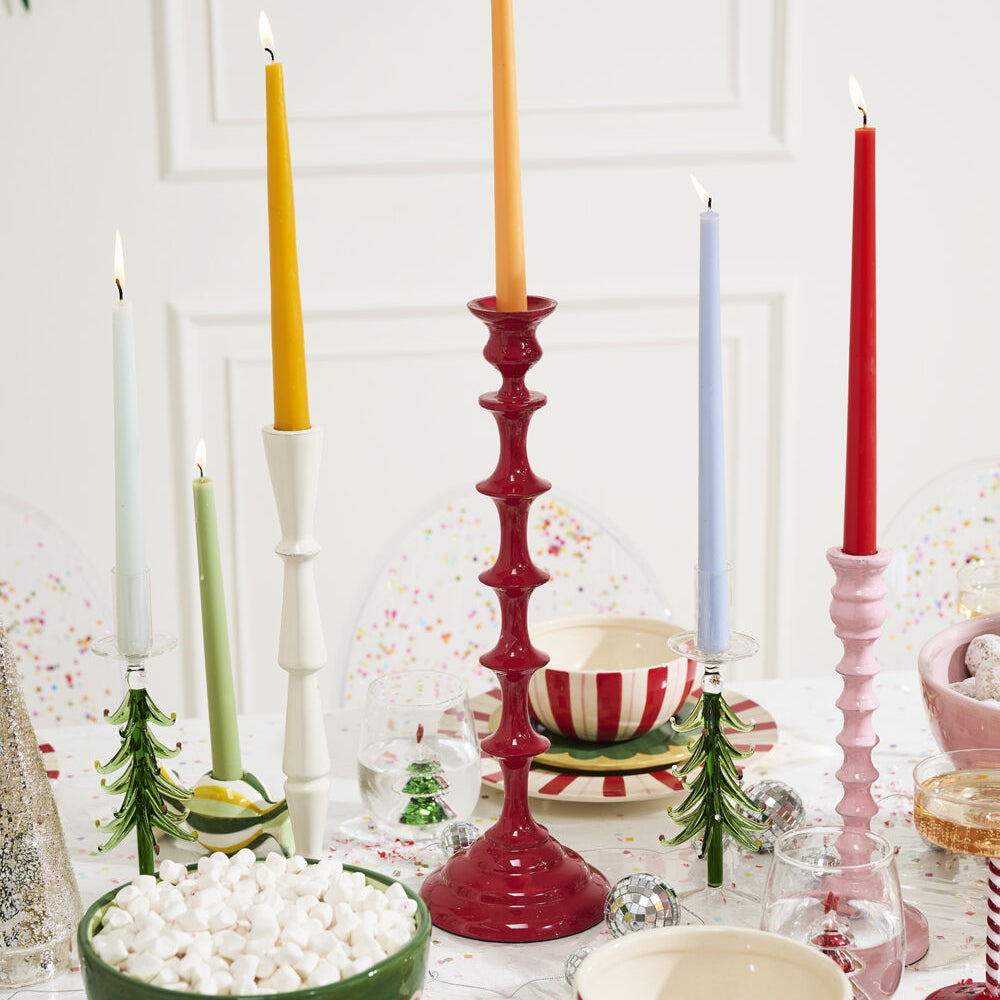Pink Candy Coated Candle Holder