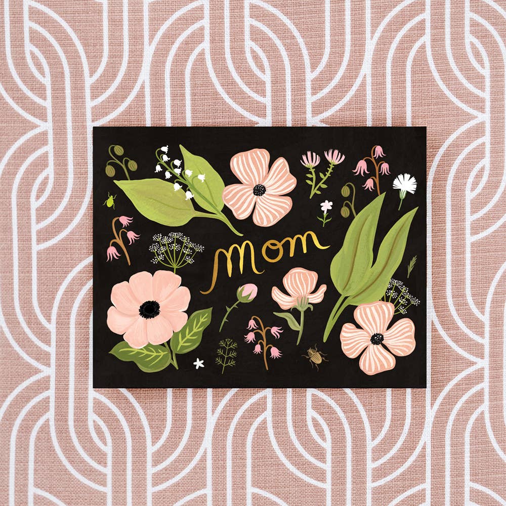 Mom Botanical Greeting Card - Gold Foil
