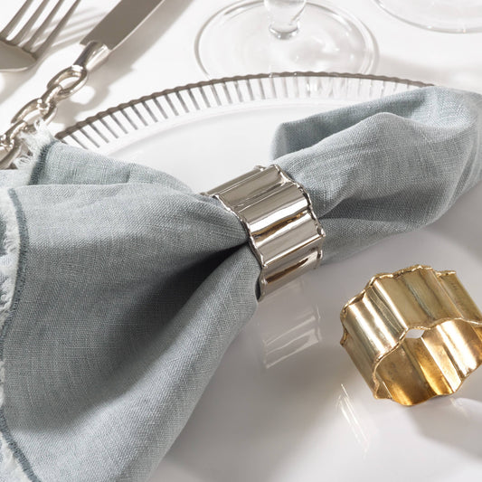 Classic Design Napkin Rings - Silver