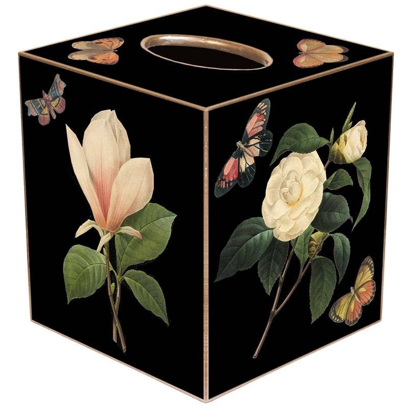 Black Magnolia & Peony Tissue Box