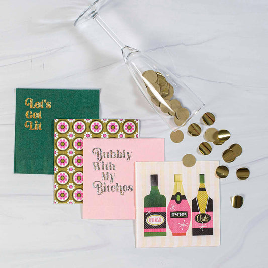 Pop Clink Fizz Prosecco Champagne - Cocktail Napkin
