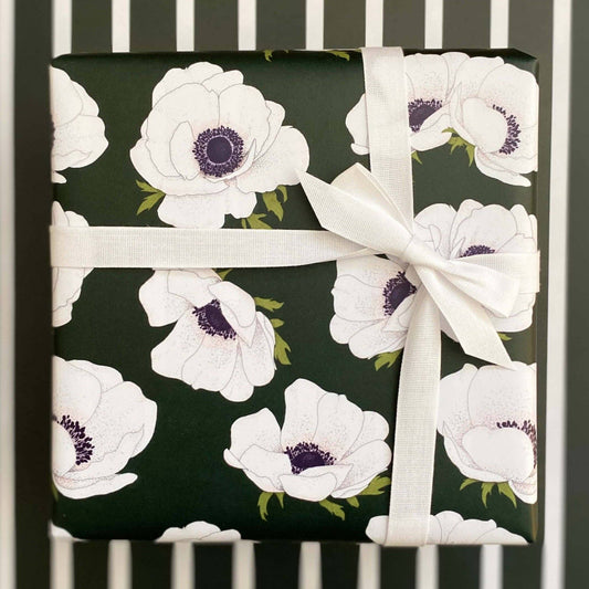 White Anemone Wrapping Paper