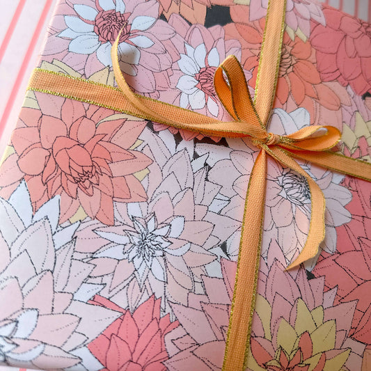 Dahlias in Pink - Wrapping Paper Rolls