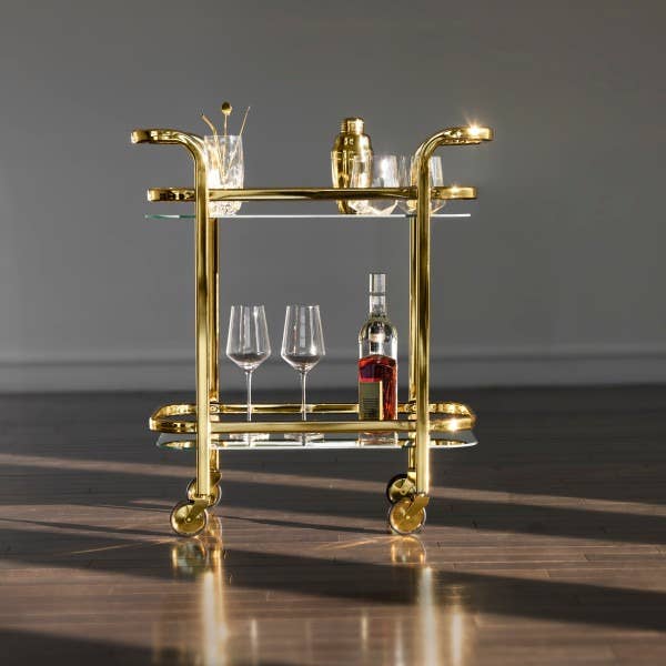 Gold-Plated Bar Cart