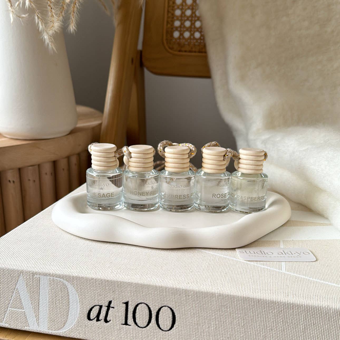 Car Diffuser Basil + Bosc Pear | Boho Natural Car Freshies