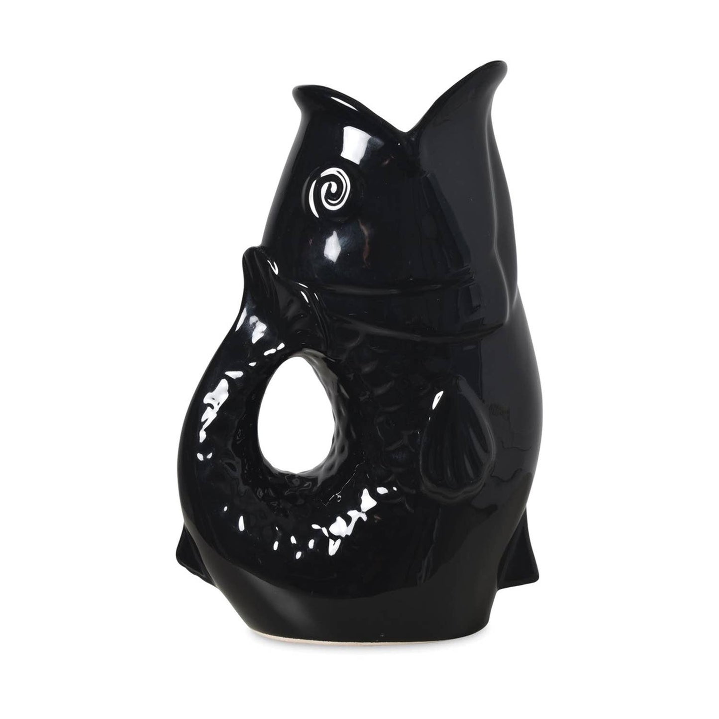Black large fish pitcher vase