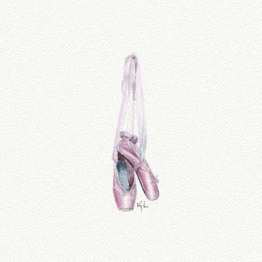 Ballet Slippers Watercolor Painting - Art Print