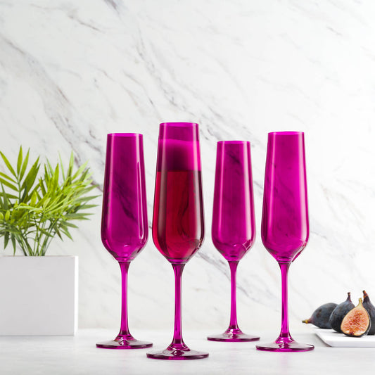 Amethyst Crystal Champagne Flute