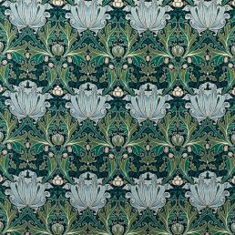 Helena Velvet Fabric: Indigo/Boughs - Morris & Co