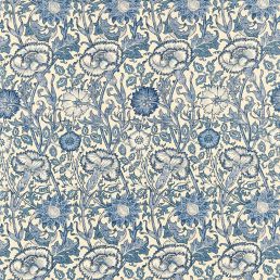 Pink & Rose Vellum/Indigo Fabric - Morris & Co